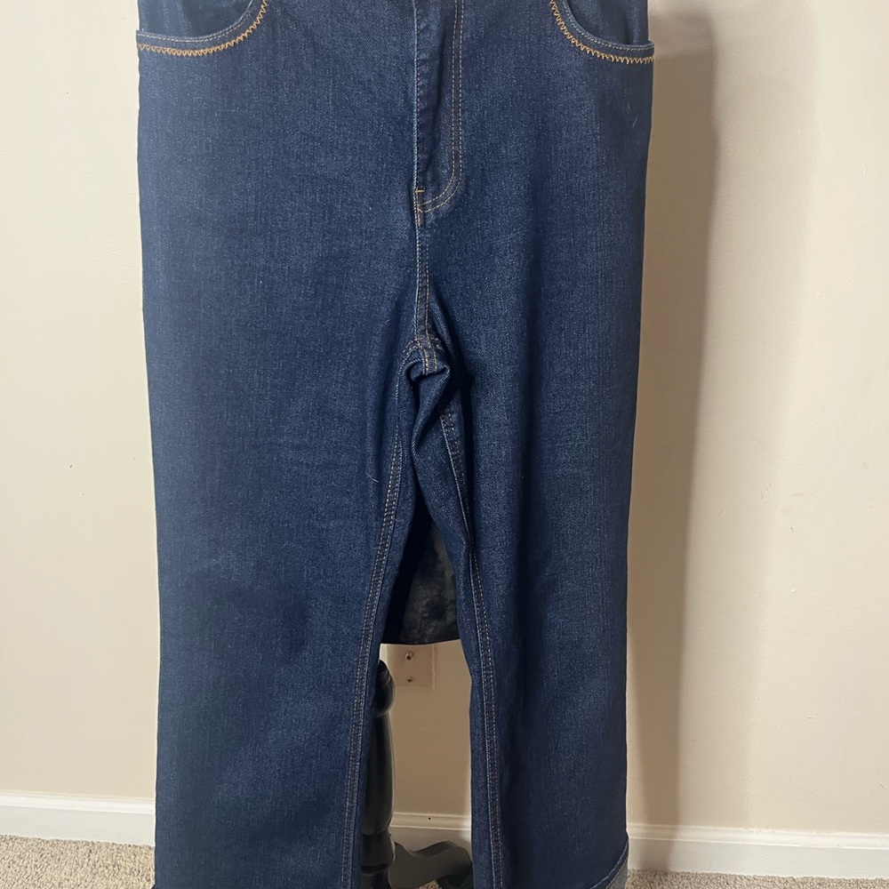 House Of Harlow Women’s High Rise Straight Leg Cuffed Dark Wash Blue Jeans Sz 29